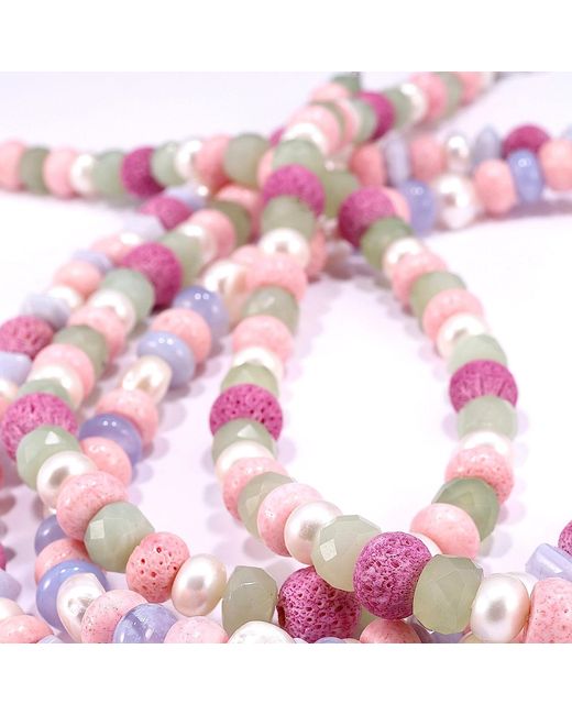 Mineralgems•Studio Pink Candy Necklace With Coral And Jade