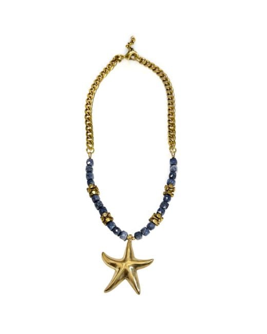 Rachel Nathan Metallic Sponge Coral & Starfish Necklace