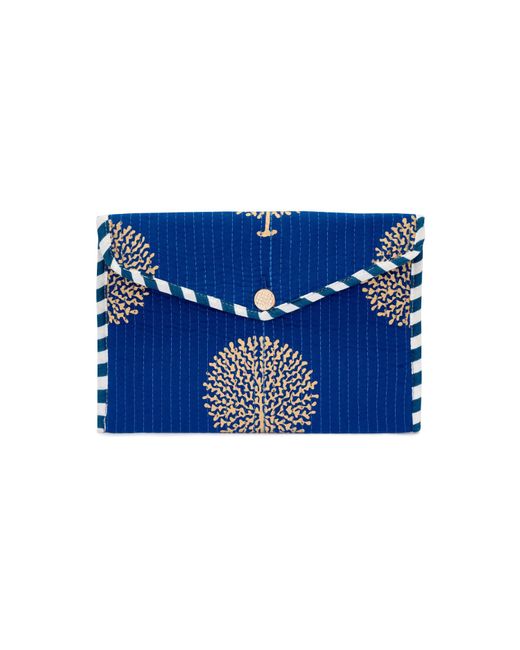 At Last Blue Cotton Clutch Bag In Marrakesh