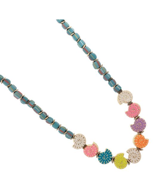 Ebru Jewelry Metallic Aura Seashell Evil Eye Handmade Necklace