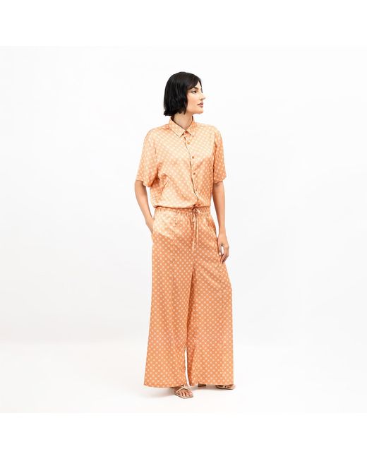 Janara Jones Orange Apricot Satin Trousers