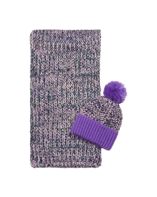 Cara & The Sky Purple Lolly Twist Beanie Bobble Hat for men