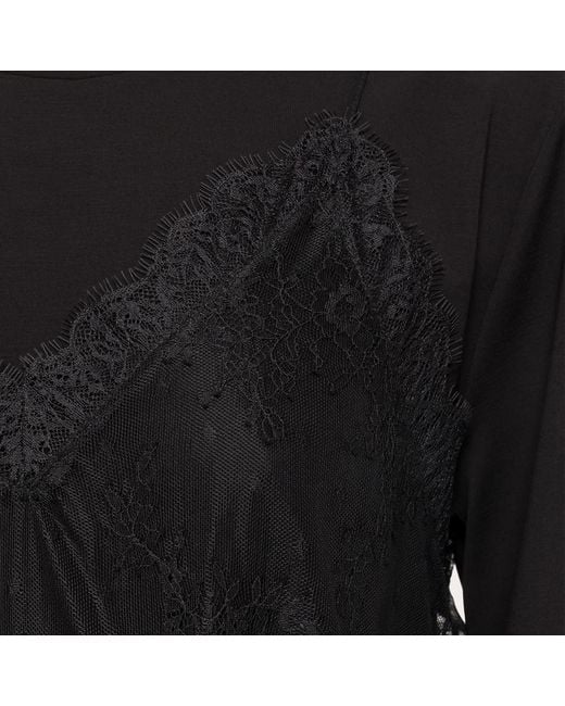Nissa Black Lace-Panel Top