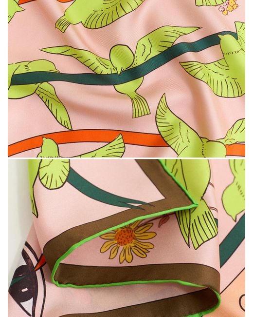 Lost Pattern Green Frida X Lost Pattern House Of Frida Silk Bandana Scarf