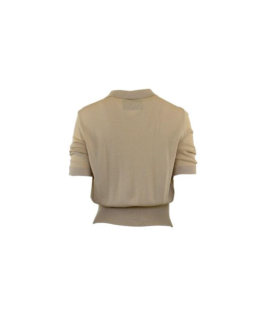 Theo the Label Natural Neutrals Kallisto Cropped Sheer Slv Pullover