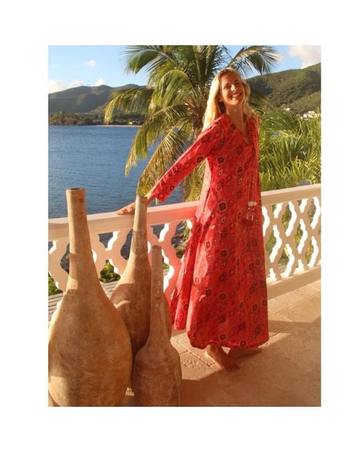 Antra Designs Pink The Fuschia Inca Kaftan