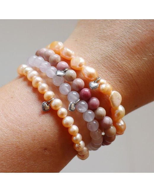 FV Jewellery Metallic La Pierre Fresh Water Pearl Stretchy Bracelet