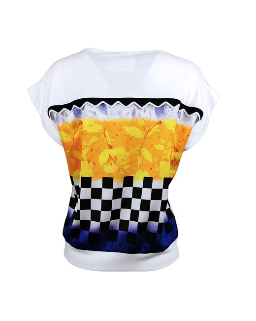Lalipop Design White Viscose Blouse With Digital Print Detail