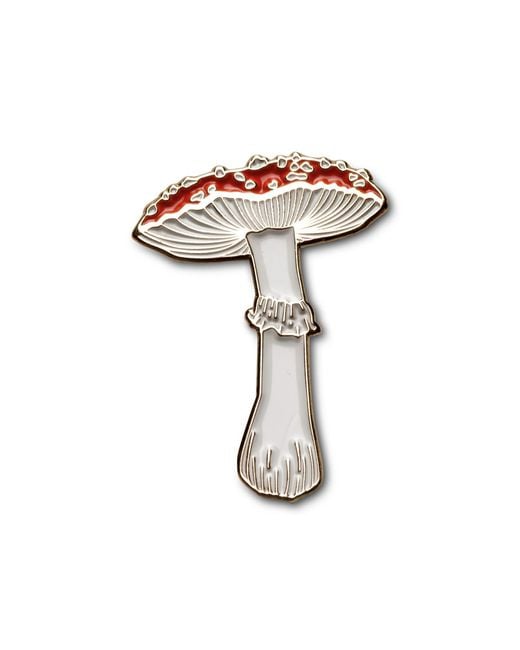 Make Heads Turn Metallic Enamel Pin Fly Agaric