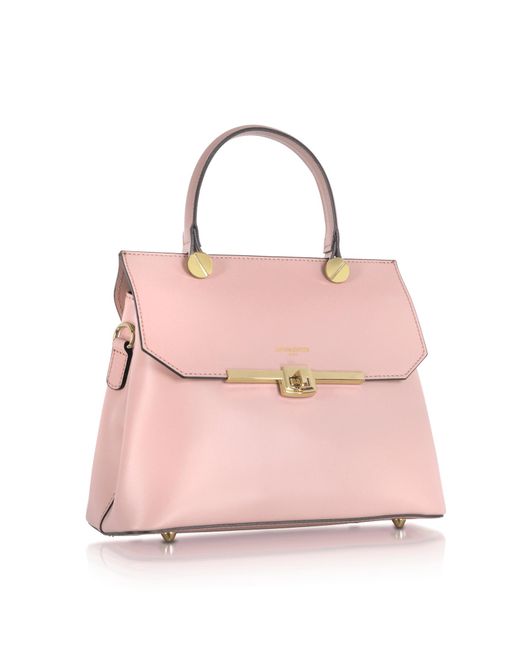 Le Parmentier Pink Atlanta Top Handle Satchel Bag W/Shoulder Strap