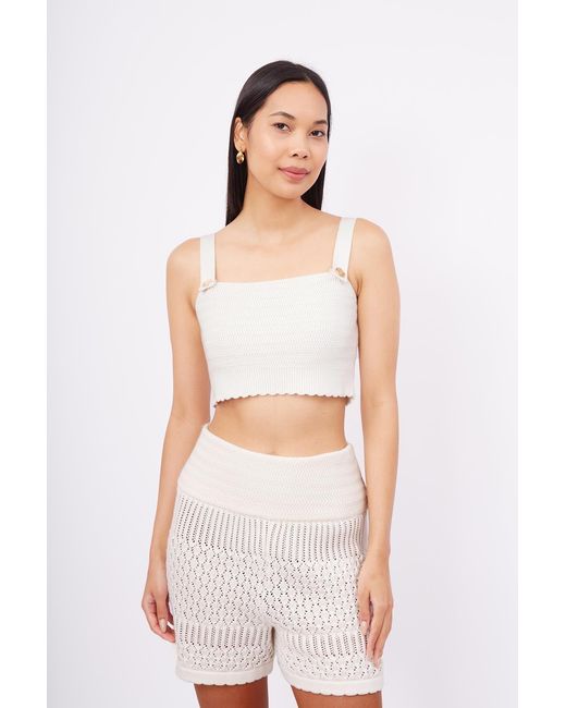 Peraluna White Iris Knitted Bralette