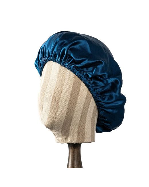 Soft Strokes Silk Blue Pure Mulberry Silk Hair Bonnet