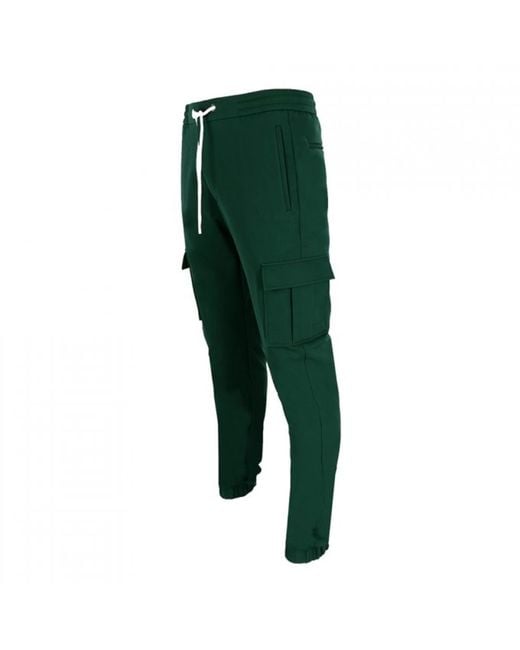 DAVID WEJ Green Ashford Drawstring Trousers With Cargo Pockets – for men