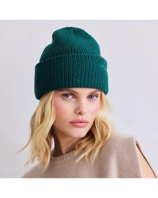 Arctic Fox & Co. Green Embroidered Merino Wool Beanie