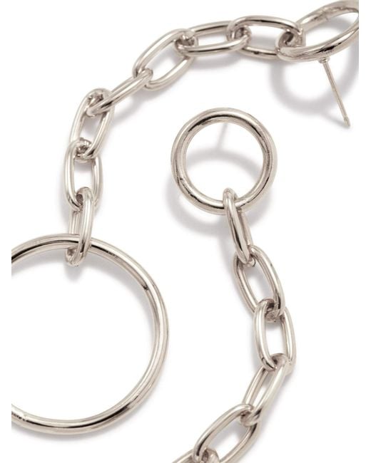 Jaredjamin White Chain Reaction Drop Post Earrings