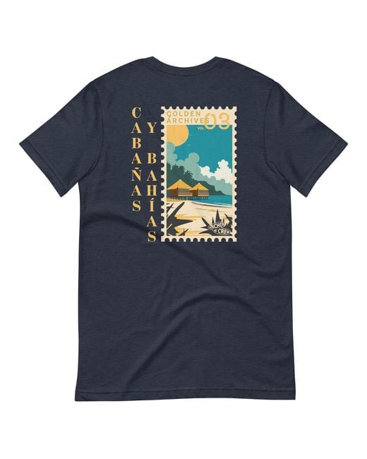 Anchor and Crew Blue Golden Archives Postmark Organic Cotton T-Shirt