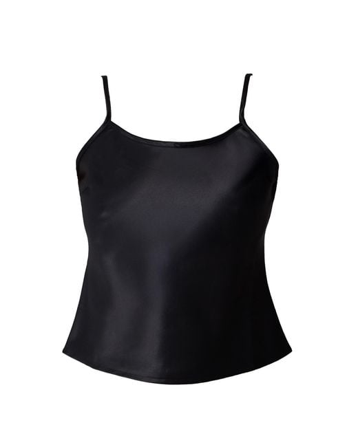 Self-Adore Black Olivette Satin Top