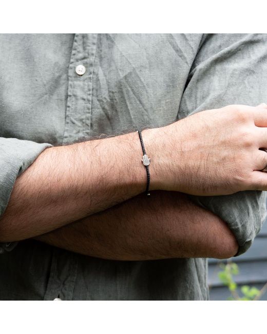 Harbour Uk Brown Hamsa Rope Bracelet for men