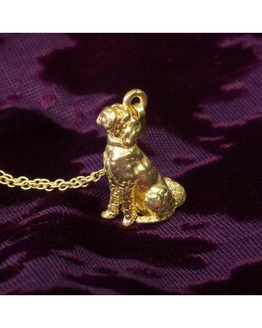 Simon Kemp Jewellers Metallic Labradoodle Pendant Eighteen Carat On Sterling