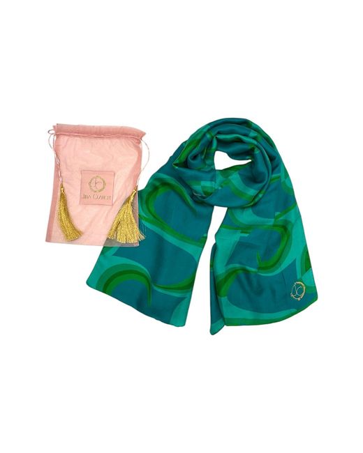 Julia Clancey Green Jcjc Silk Scarf