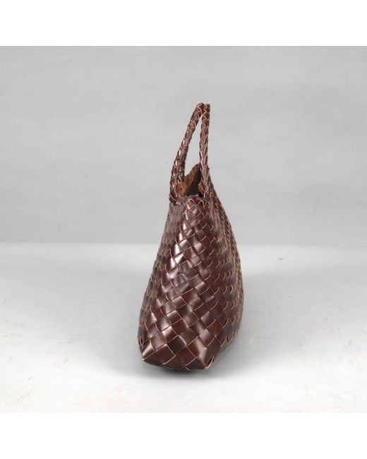 Rimini Brown Woven Vegan Leather Tote 'Elisabetta'