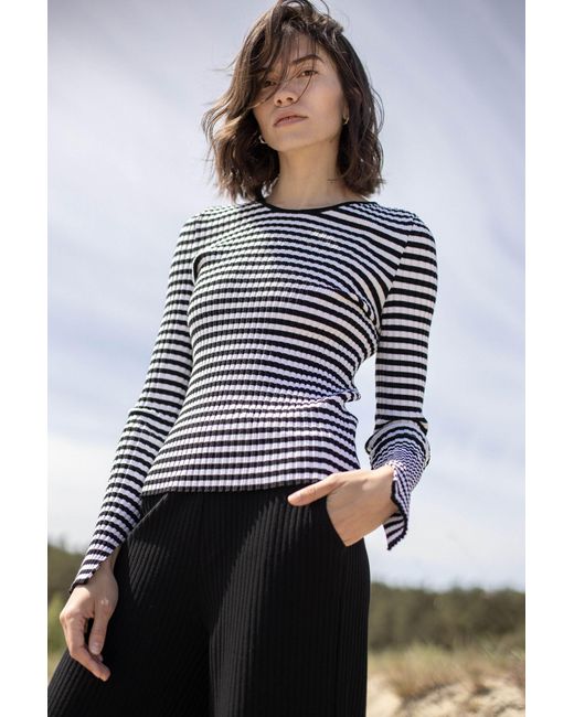SALANIDA Black Brera Long-Sleeve Top B&W