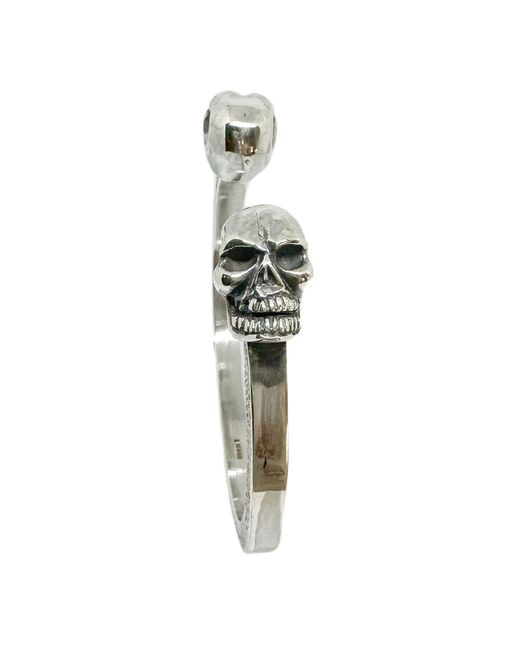 Tg-Jewellery by Tamara Gervasio Metallic Solid Rigid Skull Sterling Bangle One Of A Kind for men