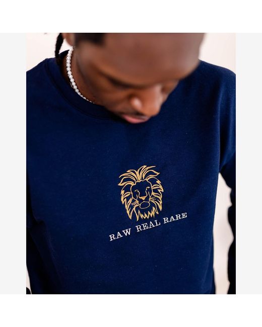 Nooltrends Blue Lion Embroidered Sweatshirt for men