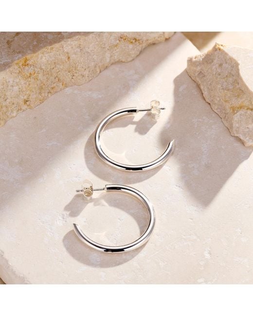 Posh Totty Designs Metallic Sterling Flow Open Hoop Earrings