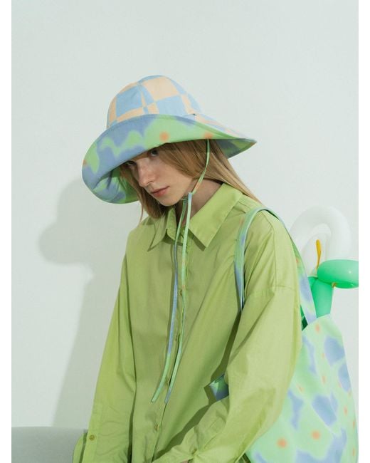 Lost Pattern Blue Day Dream Reversible Sun Hat