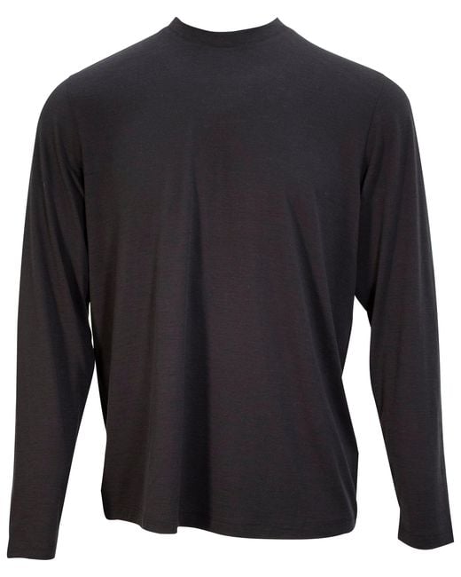 Lords of Harlech Chase Long Sleeve Merino Crew In Black for men