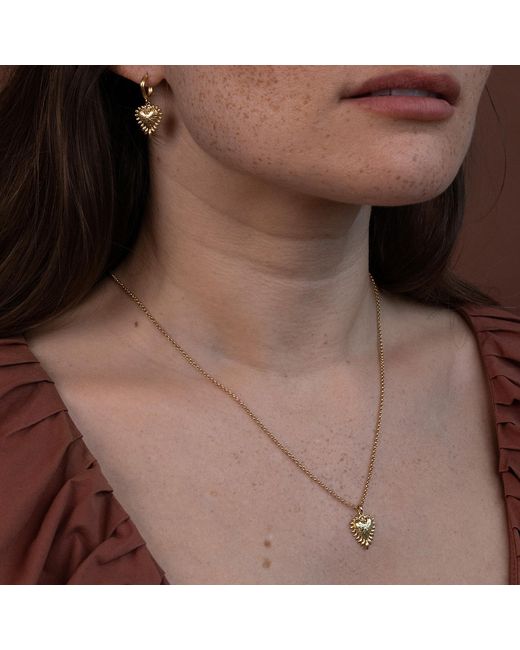 Zoe & Morgan Metallic Mini Heart Rays Necklace