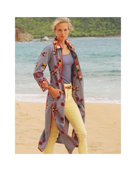 Antra Designs The Steel Blue Aztec Coat