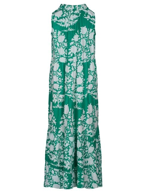 La Mandarine Green Summer Maxi Dress With Pockets. Beach Dress, & Ikat Cotton Maxi Dress