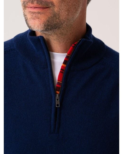 Koy Clothing Blue The Mara Quarter Zip Jumper for men