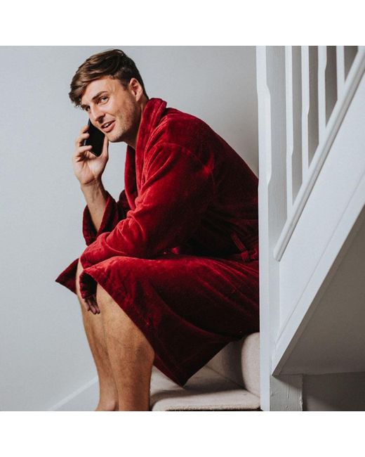 Bown of London Red Dressing Gown Baron Burgundy for men