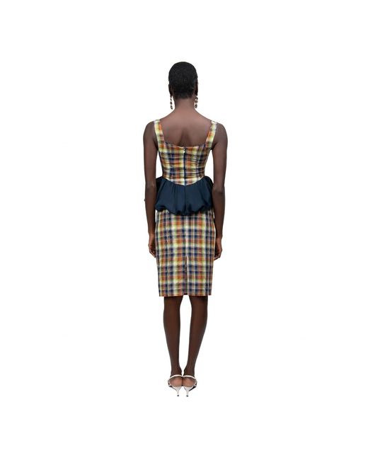 28Natelier Blue Plaid Bubble Top