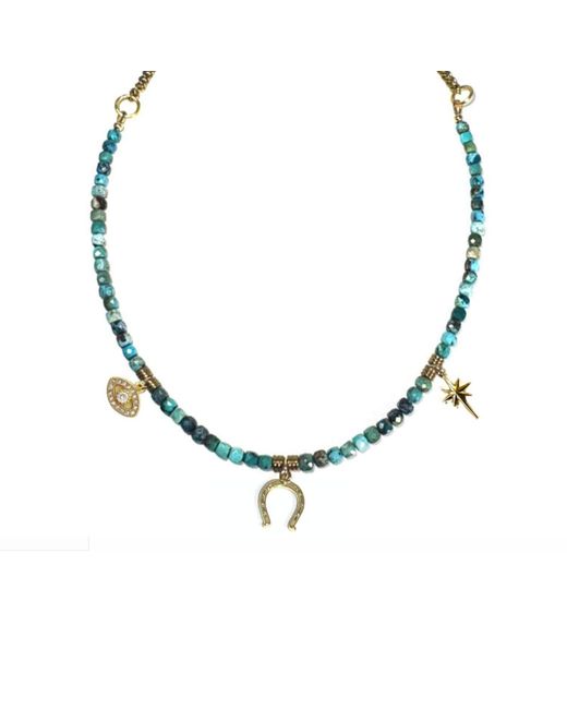 Rachel Nathan Metallic Western Charms Necklace