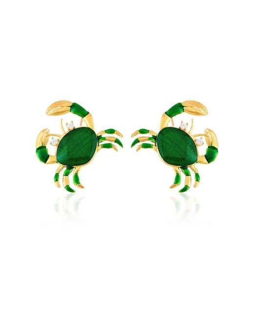 Milou Jewelry Green Crab Earrings