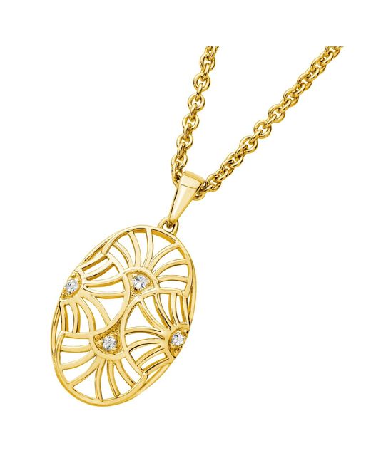 Lucy Quartermaine Metallic Art Deco Oval Pendant