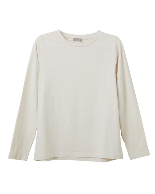 Cove White Loose-Fit Cotton Long Sleeve Tee