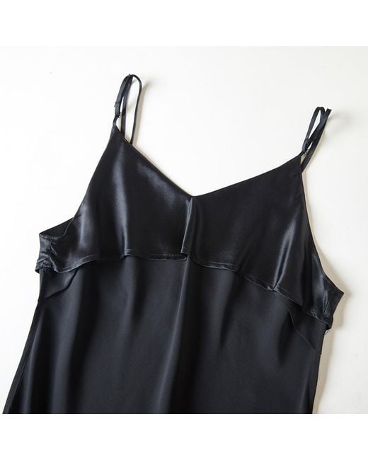 Soft Strokes Silk Black River Nymph Pure Silk Slip Dress