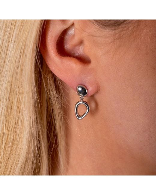 Lucy Quartermaine Metallic Volcan Stud Drop Earrings