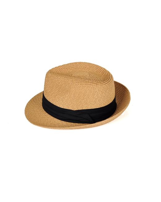 DAVID WEJ Black Hugo Trilby Straw Hat for men