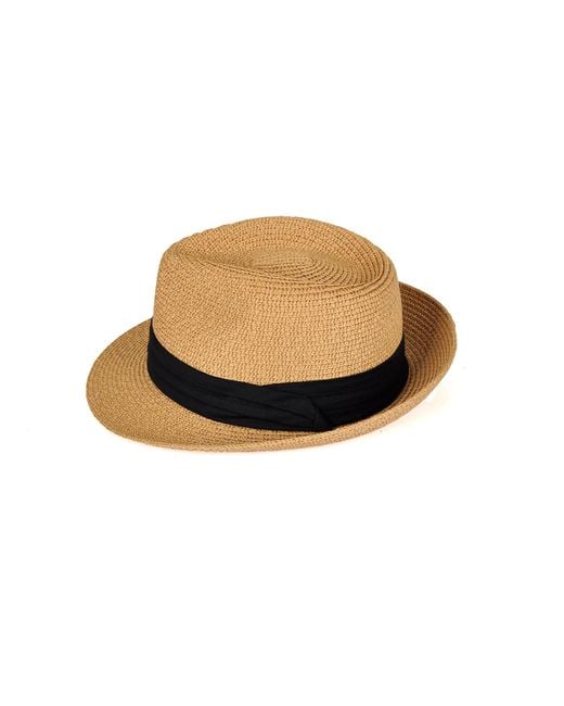 DAVID WEJ Black Hugo Trilby Straw Hat for men