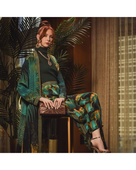 Ana Luisa Green Marrakech Inspired Wide Leg Pants