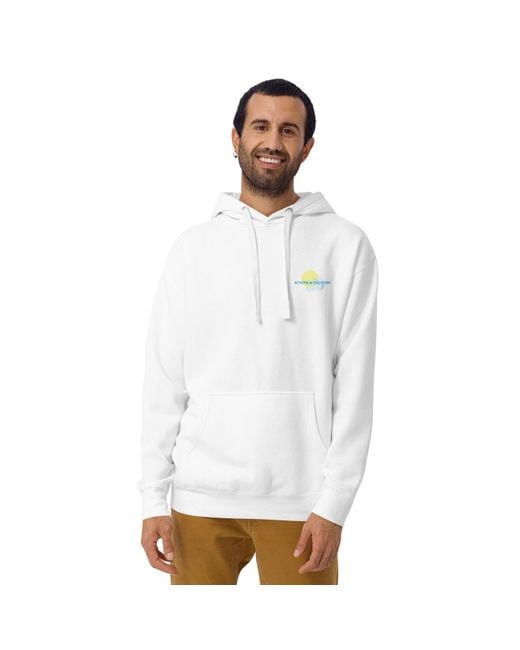 Anchor and Crew White Santorini Landmark Cotton Blend Hoodie