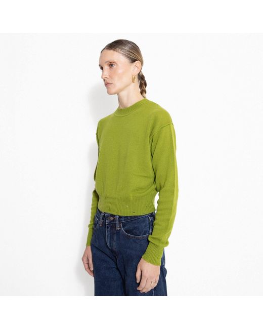 SVETA Milano Green Billie Cashmere Sweater With Embroidery