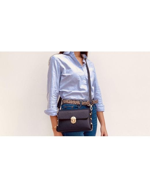 Apatchy London Blue The Bloxsome Leather Crossbody Bag