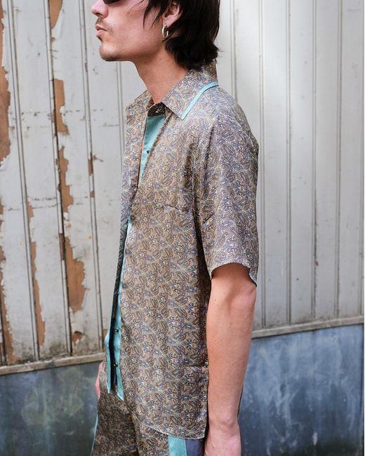 Monzlapur New York Green Paisley Motif Short Sleeve Shirt- Mint for men